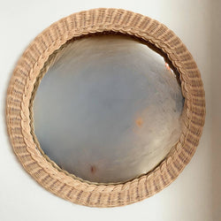 El Yapımı Örgü Bambu Ayna 65 cm