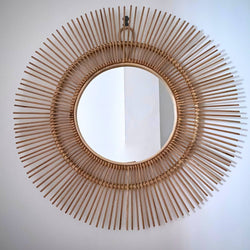 El Yapımı Güneş Bambu Ayna 120 cm