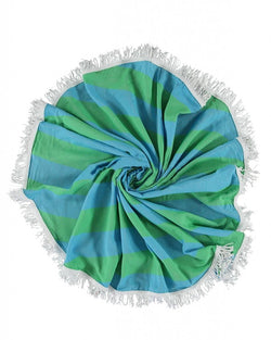 Rengin Yuvarlak Piknik Örtüsü 150 cm Yeşil-Turkuaz
